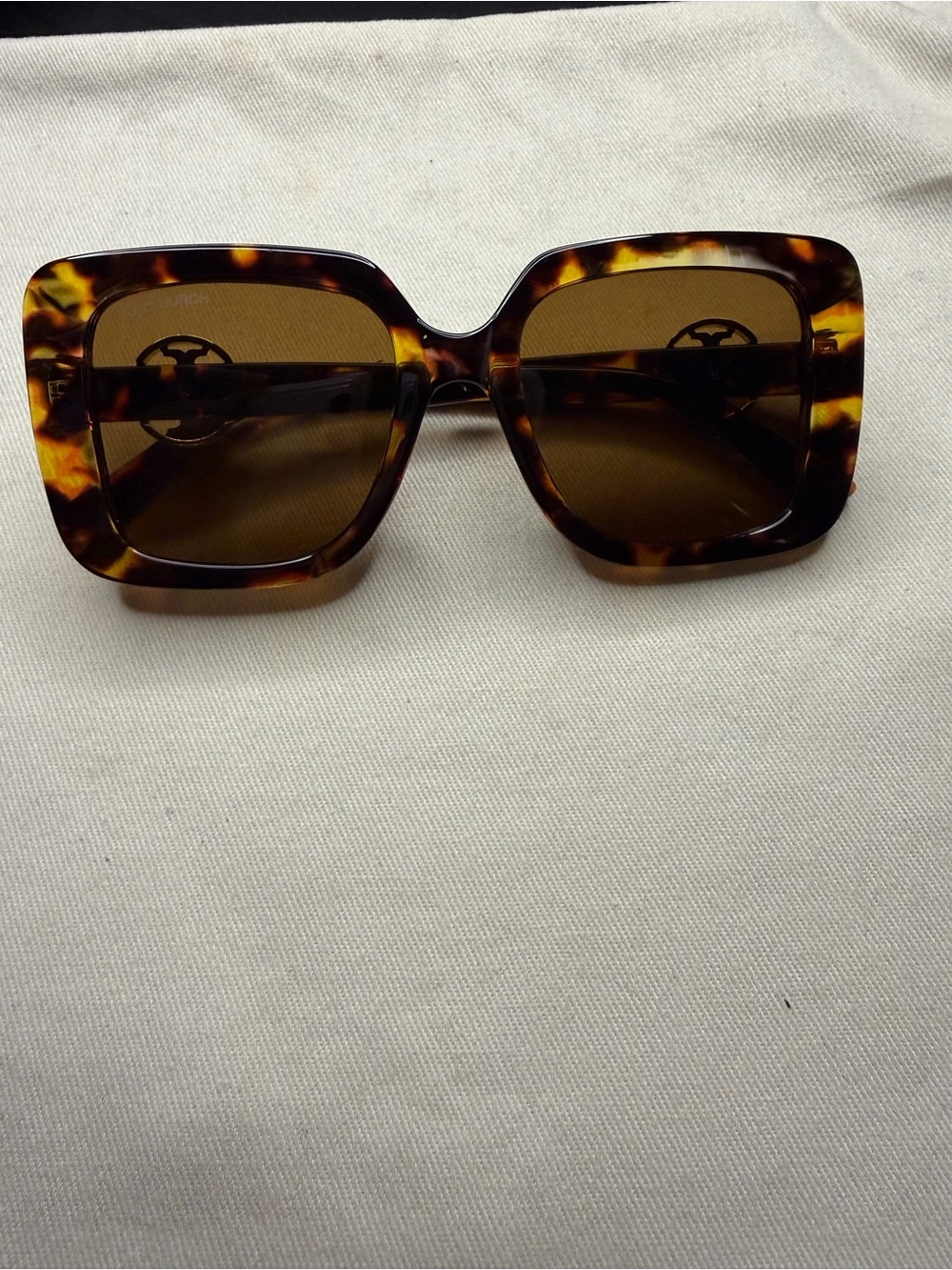 Tory Burch Tortoiseshell Oversized Square Sunglasses - Brown Lenses